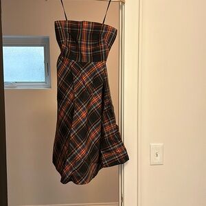 JCrew Plaid Strapless Dress
